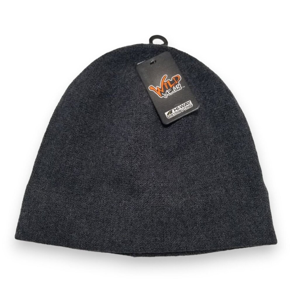 WILD WEAR Winter‎ Wool Beanie Hat In Dark Gray